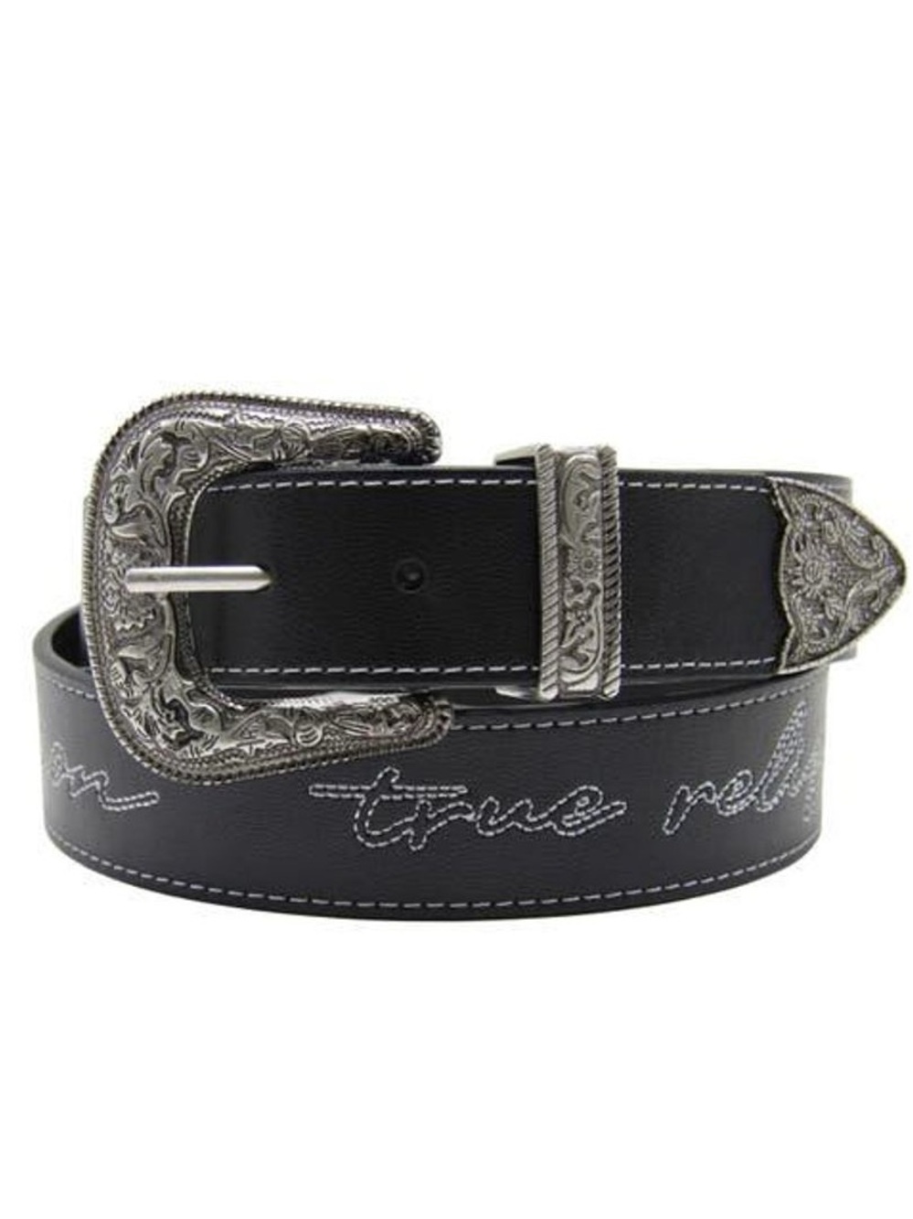 Men’s True Religion Men's Black Giddy Up Western Buckle Belt - Picture 2 of 6